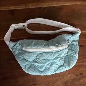 Light Blue Quilted Belt Bag